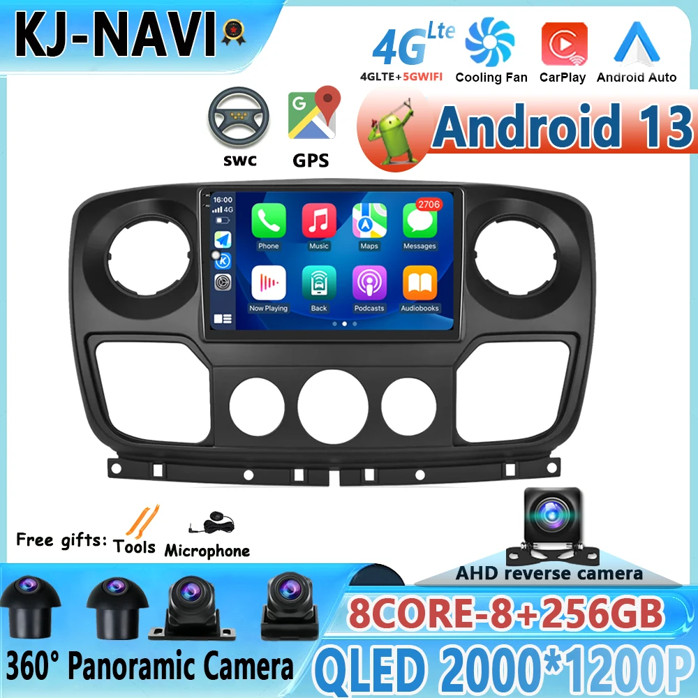 

Android 13 стерео DSP для Renault Master Nissan NV400 Opel Movano 2010-2021 мультимедийный автомобильный GPS плеер навигация BT радио HDR