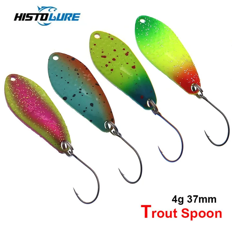 

Trout Fishing SPoon 4g 37mm Colorful Spoon Bait Copper Metal jig Fishing Lure Bait Lures Spinner For Trout Chub Perch Salmon
