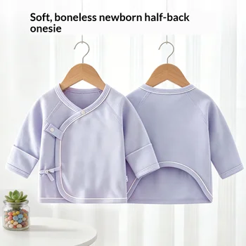 Maglietta intima per neonati con schiena scoperta, in cotone di classe A, morbida, con laccetti laterali, stile kimono, universale per tutte le stagioni, anti-sudore.