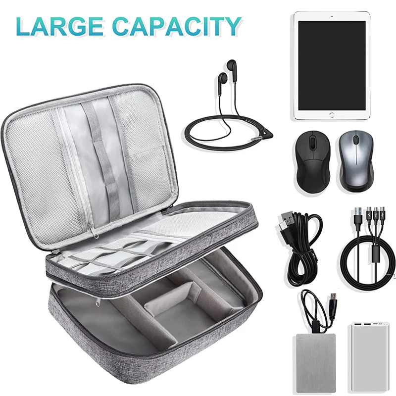 Storage Bag Cable Storage Waterproof Digital Electronic Organizer Portable USB Data Line Charger Plug Travel Cable Organizer