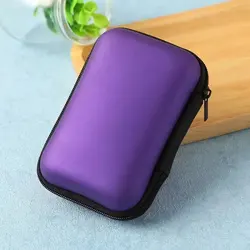 Compact Travel Electronics Organizer & Charging Case with Earphone Storage (Purple)