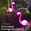 Pink Flamingo Solar Light Outdoor Courtyard Decoration Light Waterproof Garden LED Patio Walkway Light with Lights Ground Lamp P 3