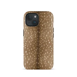 Luxurious Soft Fur Pattern Phone Case - 2 - in - 1 Tough Glossy Design - iPhone 12 Mini (Light brown)
