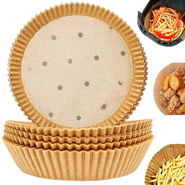 100pcs Air Fryer Paper Square Round Baking Mat Air Fryer Liners Disposable  Perforated Parchment Steamer Baking Papers Sheets - AliExpress