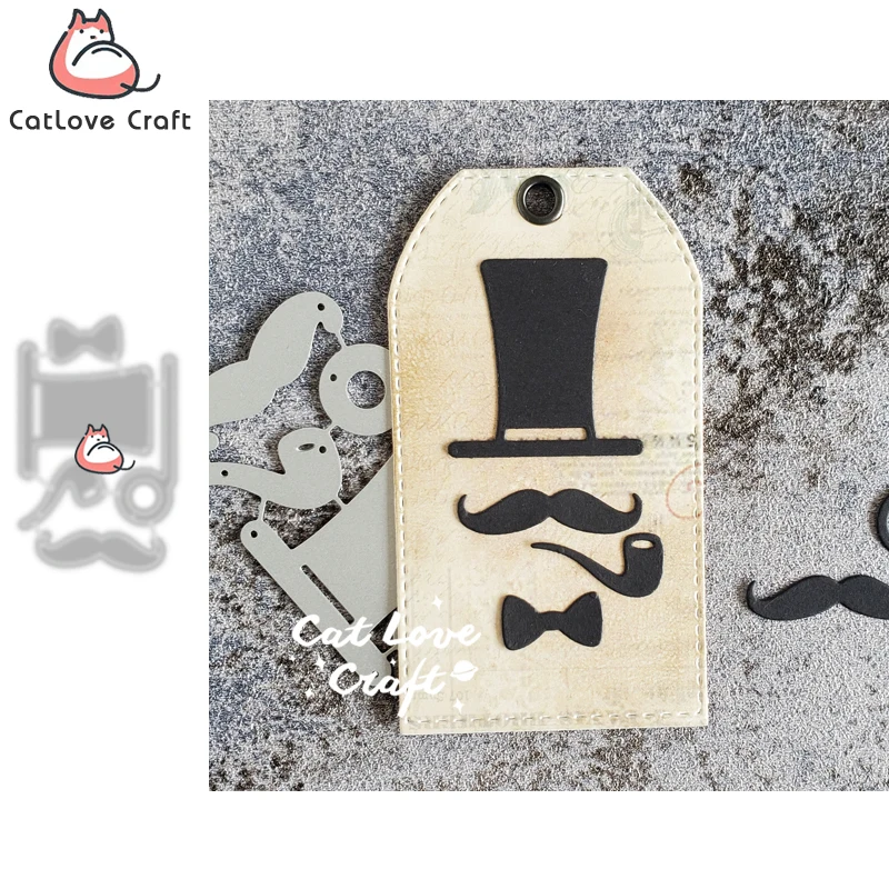 Catlove-男性用金属カッティングダイ,帽子,ひげ,パイプ,スクラップ