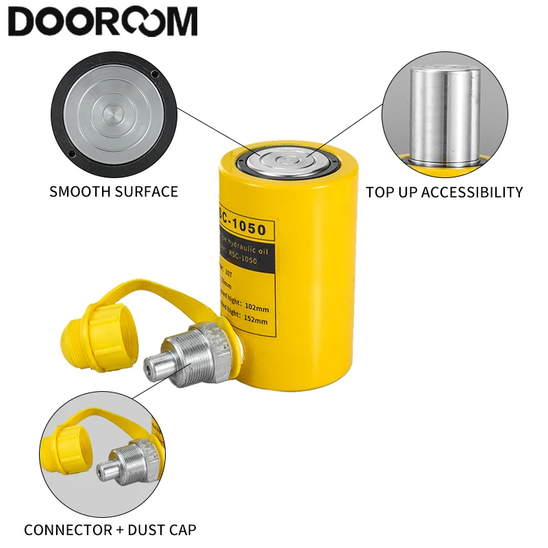 DOOROOM 10/20/30/50T Short Type Hydraulic Cylinder Hydraulic Jack RSC-Stroke 50mm Need To Be Used with Hydraulic Pumps Macaco 2