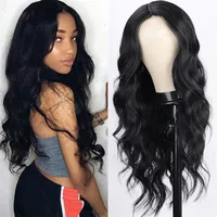 Perruque synthétique noire à la mode, grandes vagues, cheveux longs et bouclés, cheveux longs et moelleux, perruque en soie haute température, couverture complète de la tête 3