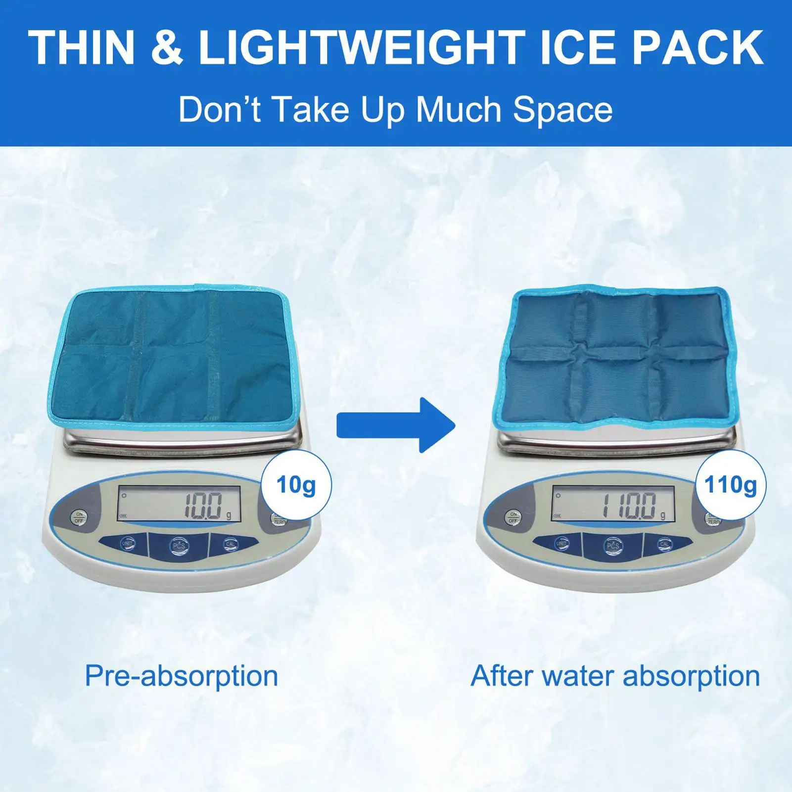 Ice Packs For Lunch Long-Lasting Cold Gel Bag Reusable Freezable Ice Gel Packs For Travel Hiking Beach Camping Sports