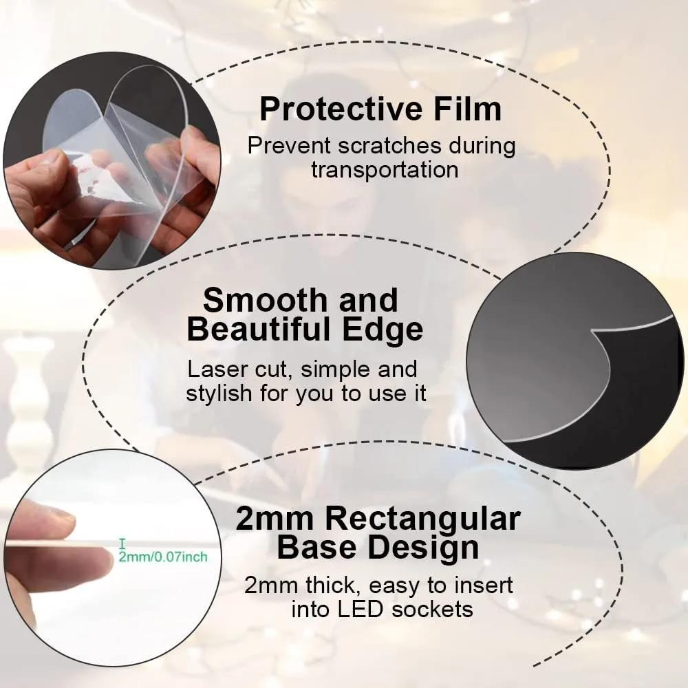 10-förmige Acrylplatten: Gussplatten in Rund, Quadrat, Herzform, Transparente Platten für LED-Lichtbasen, Bastelarbeiten, Schilder, DIY-Display-Projekte, Lasergravur – Detail 5