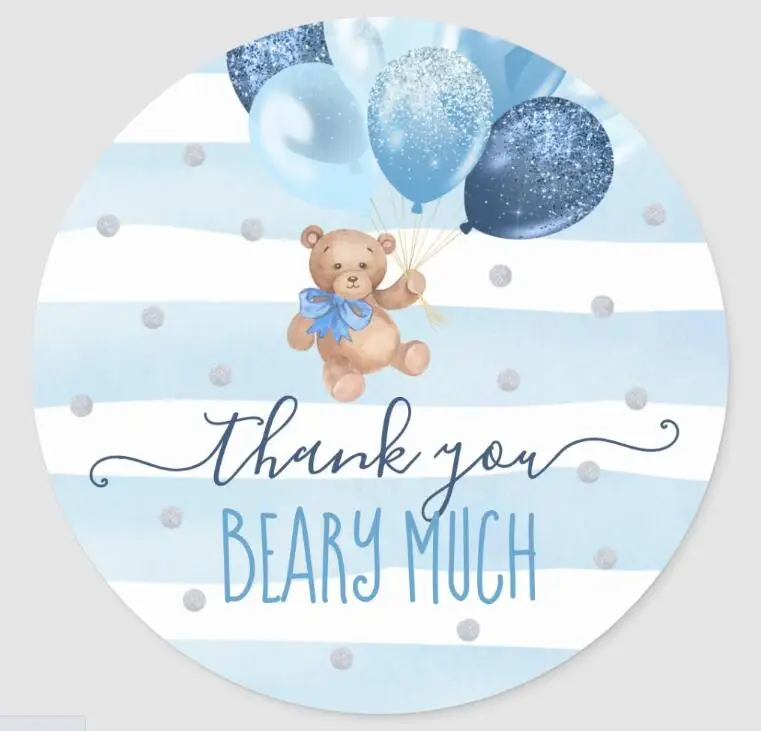 Custom Bear Collection Logo Wedding Birthday Party Sticker Personalize Your Label Gift Box Birthday Party Seal Sticker Self Adhe