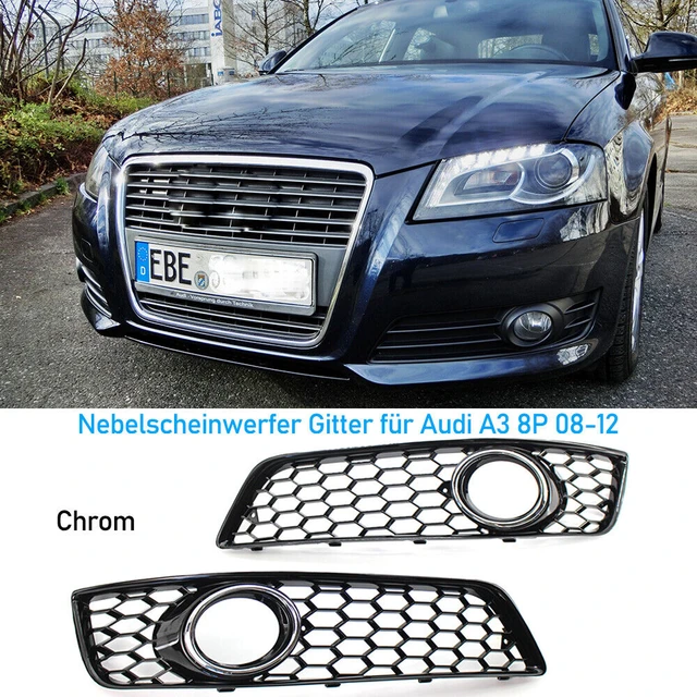 R&L Front Bumper Honeycomb Grille Fog Light Bezel Cover For 2008-2012 Audi  A3 8P - AliExpress