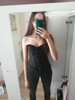 Satin Bone Lace Up Steampunk Corset Sexy Bustier Women Corselet Corsest and Bustier Overbust Slim corsets Strapless Ecowalson