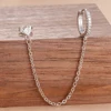 87181-84c3c2.jpg Boucles d'oreilles pendantes en acier inoxydable pour femmes, chaîne de couleur or, pendentif en zircone, Clip, accessoires bijoux de fête de vacances