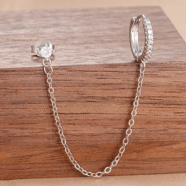 87181-84c3c2.jpg Boucles d'oreilles pendantes en acier inoxydable pour femmes, chaîne de couleur or, pendentif en zircone, Clip, accessoires bijoux de fête de vacances