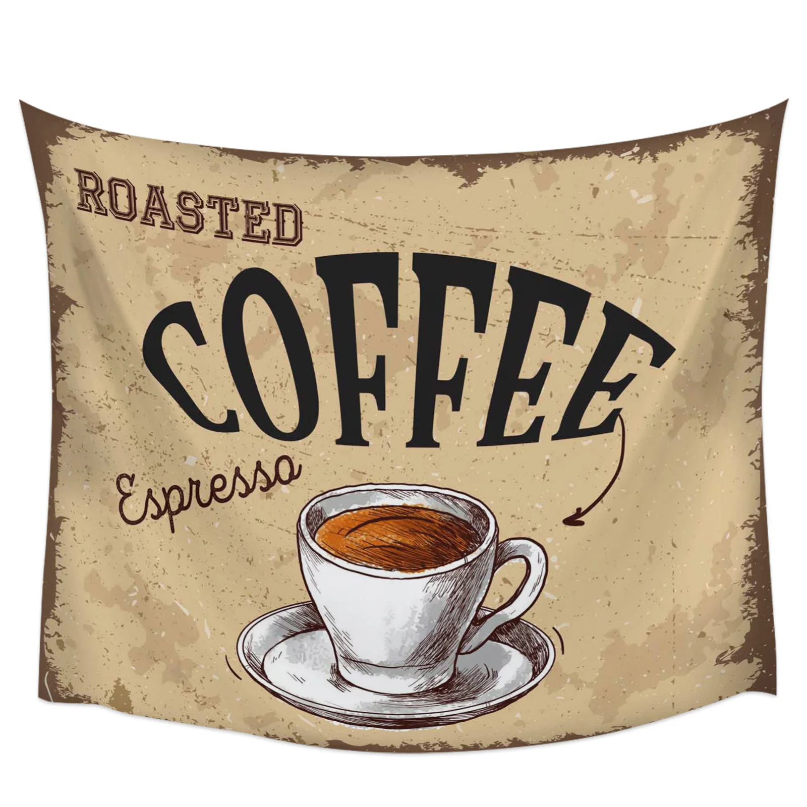 

Coffee Retro Style Tapestry Wall Hanging Fabric Hippie Beach Blanket Living Room Decor Bedroom Background Carpet Cloth Covering