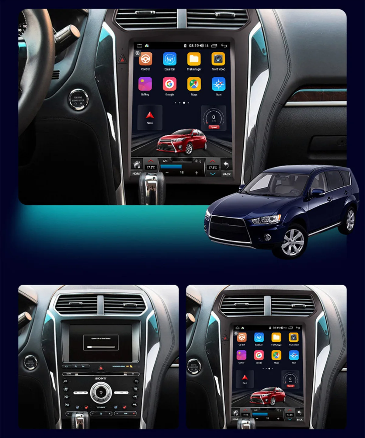 

Android 12 для Ford Explorer 2011-2019 Tesla автомобильное радио Carplay вертикальный экран GPS-навигация Android мультимедийный DVD-плеер