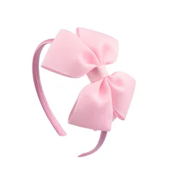 Elegant Layered Grosgrain Ribbon Bow Headband - Handmade Hair Accessory (Pink)