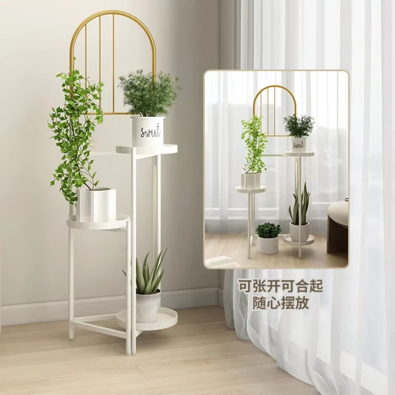 Stylish Multi-Tier Iron Plant Stand for Living Room Balcony Indoor Use Perfect for Green Plants Flower Pots and Home Decor