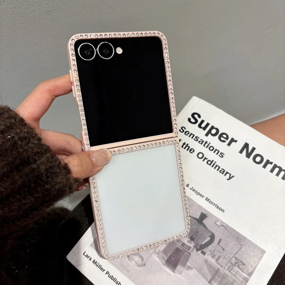 Elegant Bling Glitter Transparent Folding Phone Case - Luxury Shockproof Bumper Cover Accessories