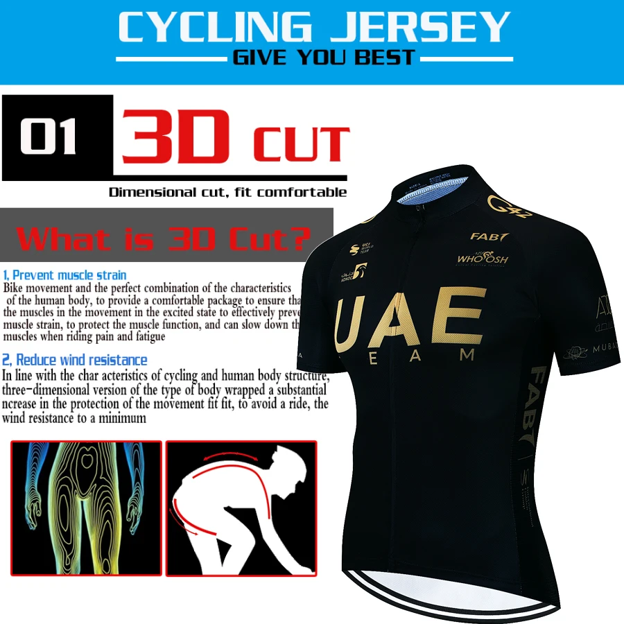 UAE 7 Hour Ride Pad Cycling Shorts Bike Jersey Sets Men's Cycling Clothes for Men Mtb Jacket Men's Sweatsuit Set Sportswear Man