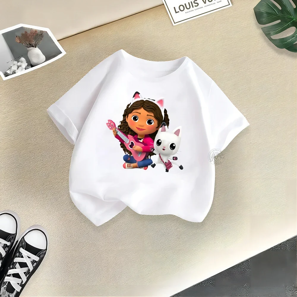 thumbnail image 1 of Bonita camiseta de algodón con dibujos animados de DORA para niña, divertida, de verano, para niños, con estampado creativo, informal, de cuello redondo y manga corta, 1 of 5