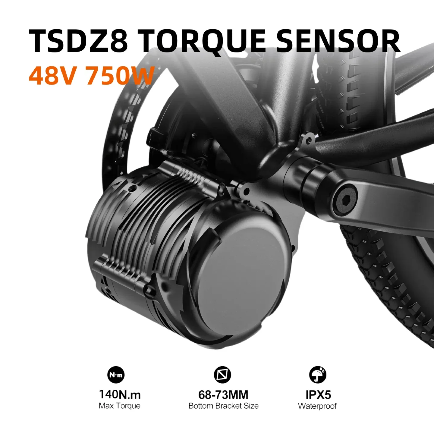 Tongsheng TSDZ8 EBike Kit 48V 500W/ 750W Torque Sensor eBike Mid