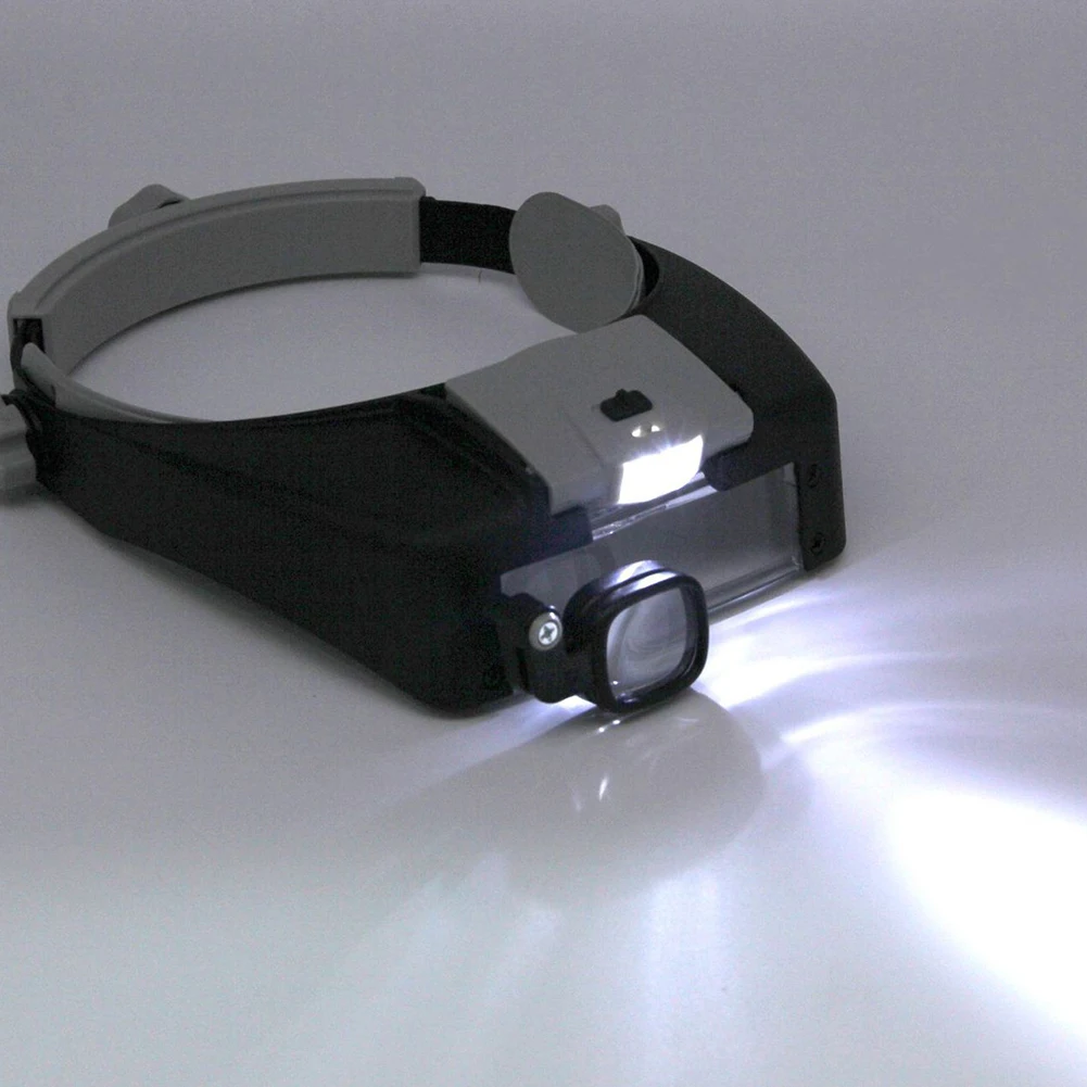 Head Mount Magnifier Glasses 1.5X 1.5X 6X 8X Loupe Helmet Magnifying Glass Hands Free Magnifier for Reading Jewelry Watch Repair