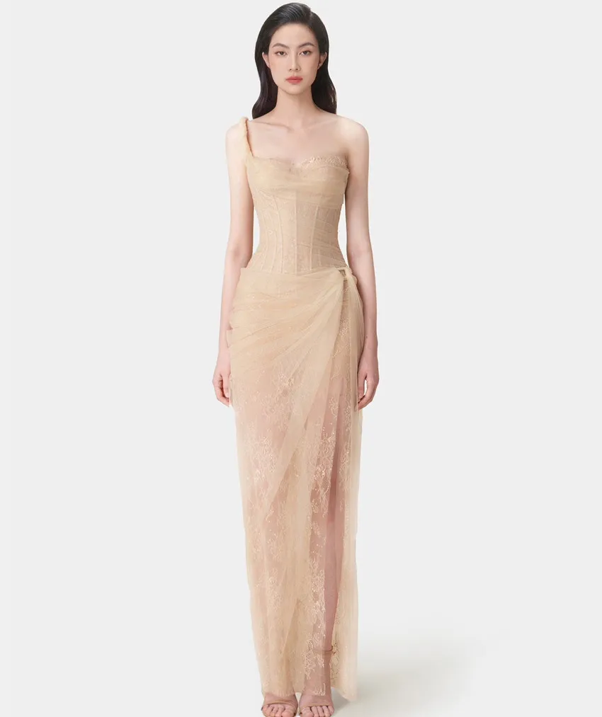 المدرج أزياء مثير الصيف واحد الكتف حفلة موسيقية فس...