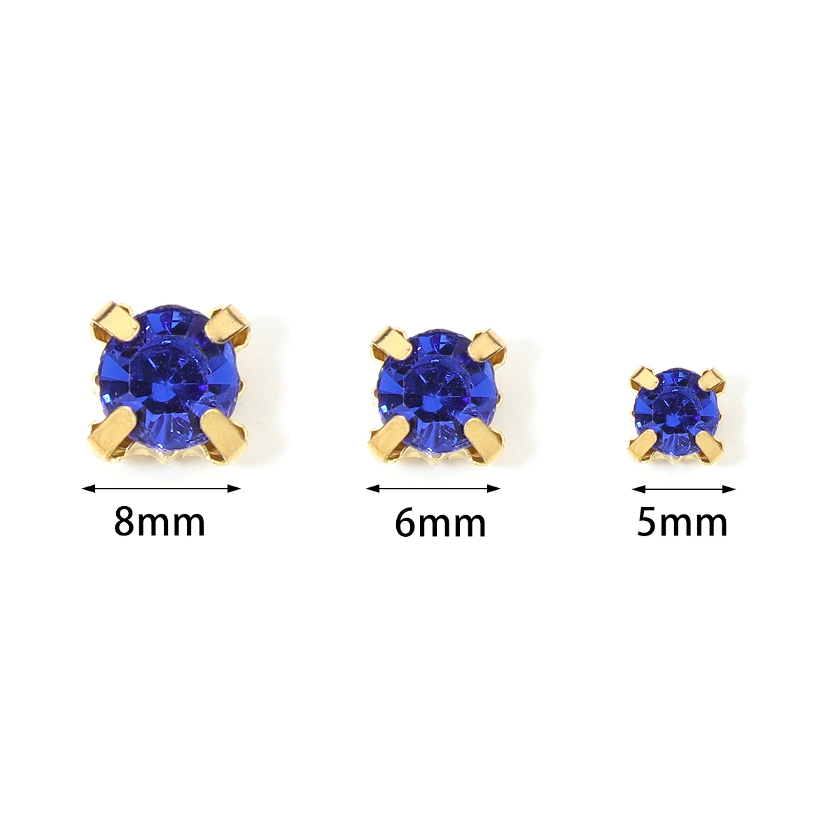 50-100pcs 5/6/8mm 바느질 라인 석 비즈 반짝이 컬러 크리스탈 클로 버튼 DIY 의류 신발 모자 장식 바느질 액세서리