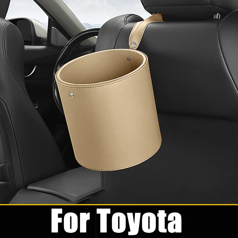 

For Toyota CHR RAV4 XA50 Corolla E210 Camry XV70 Yaris Cross 2020 2021 2022 2023 2024 Practical Car Circular Trash Can Dustbin