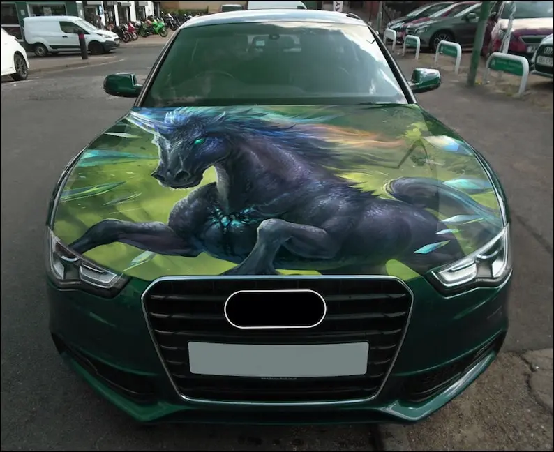 

Unicorn Car Hood Wrap Full Color Vinyl Decal Fantasy Horse Sticker