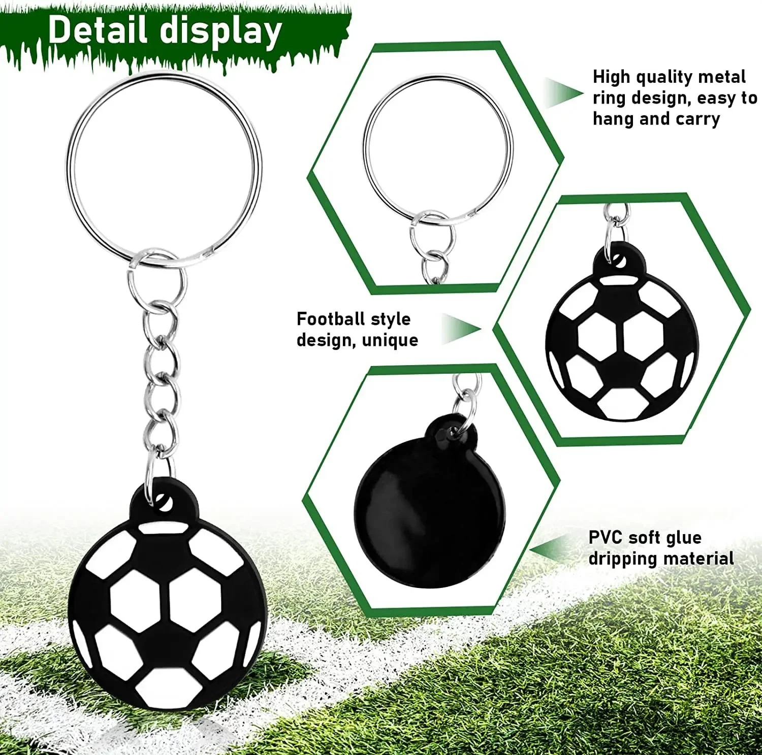 1PCS PVC Keychain for Car Key Sports Series Basketball Football Dumbbell Keyring Bulk Key Chain Accessories Christmas Free Gift 4