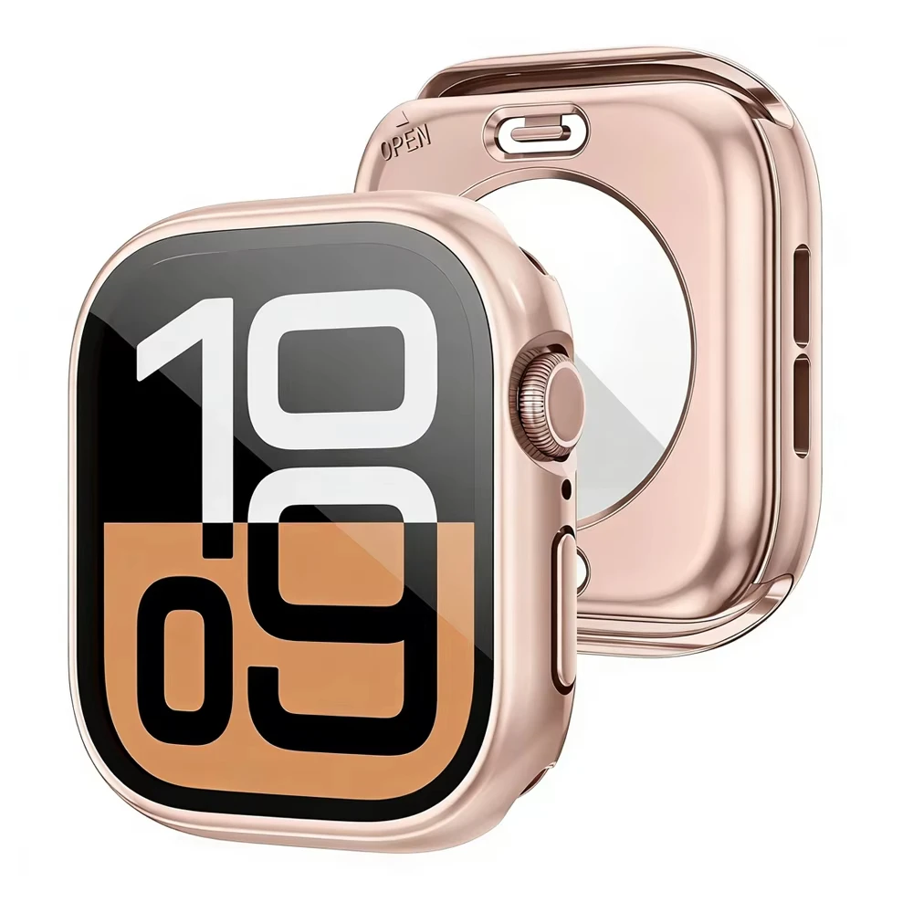 Premium Tempered Glass Apple Watch Protective Case - 360° Full Coverage + PC Bumper