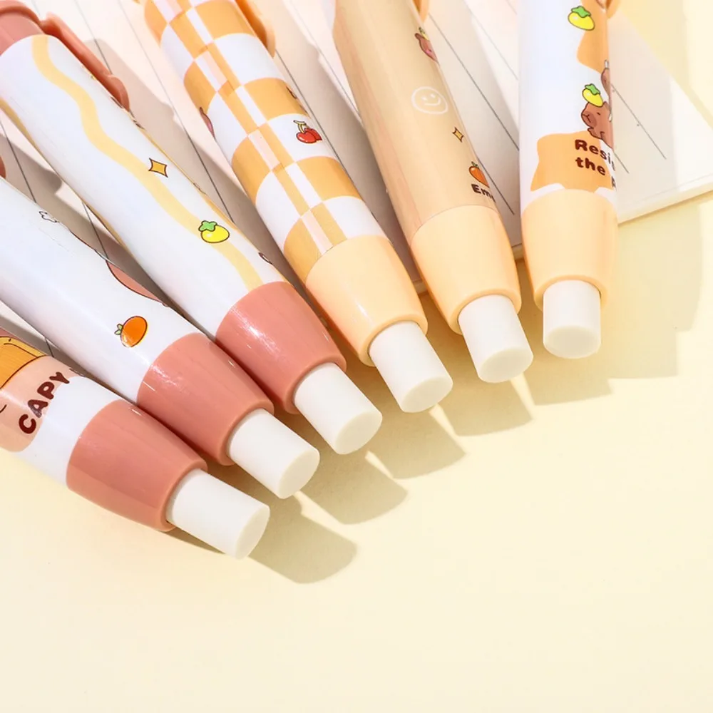 1PC Cartoon Retractable Capybara Eraser Clean Stationery Pressing Pencil Eraser Soft Mechanical School Supplies