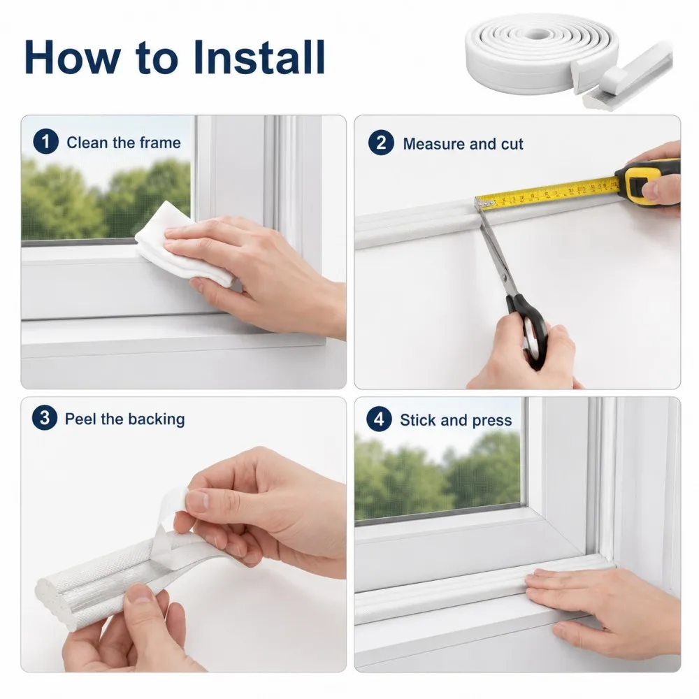 Self-Adhesive Soundproof & Windproof Insulation Foam Strip