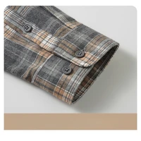 Chemise en flanelle 100% coton pour hommes, veste décontractée à carreaux, Anti-rides, multicolore de qualité dorée, coton à fibres longues M-4XL 6