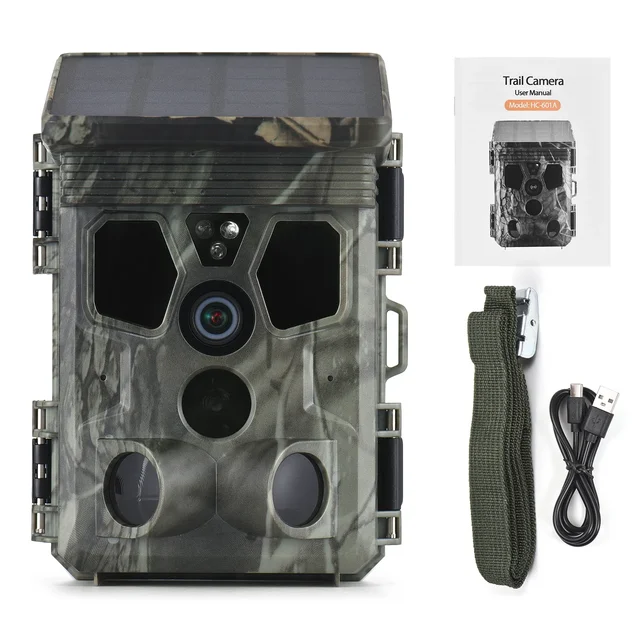 4K 50MP Solar Trail Camera 120° Detection Angle Game Camera Night  IP65 Waterproof Hunting Camera for Wildlife Monitoring 2