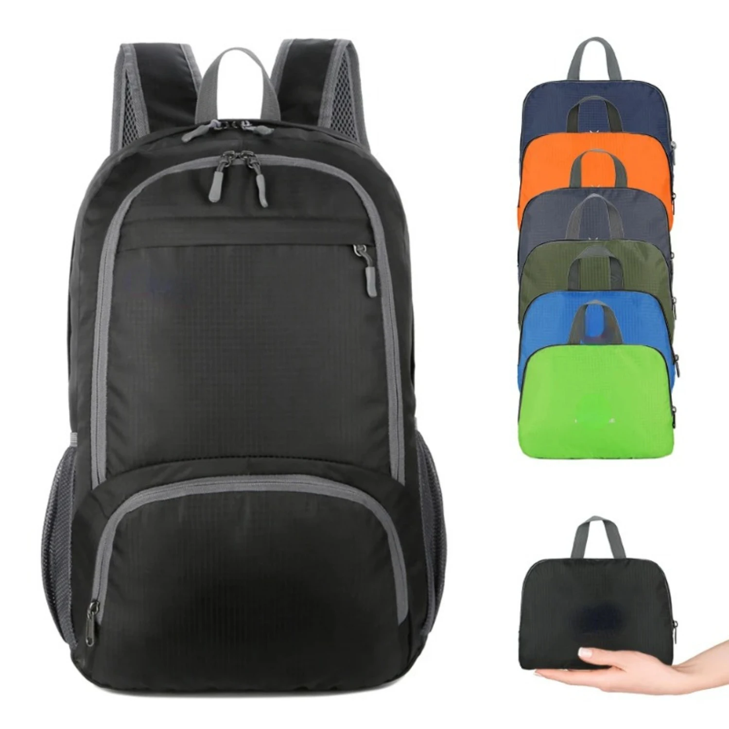 Waterproof Lightweight Foldable Hiking Backpack Handbag Set 1pcs for Men and Women Packable Outdoor Camping Bag