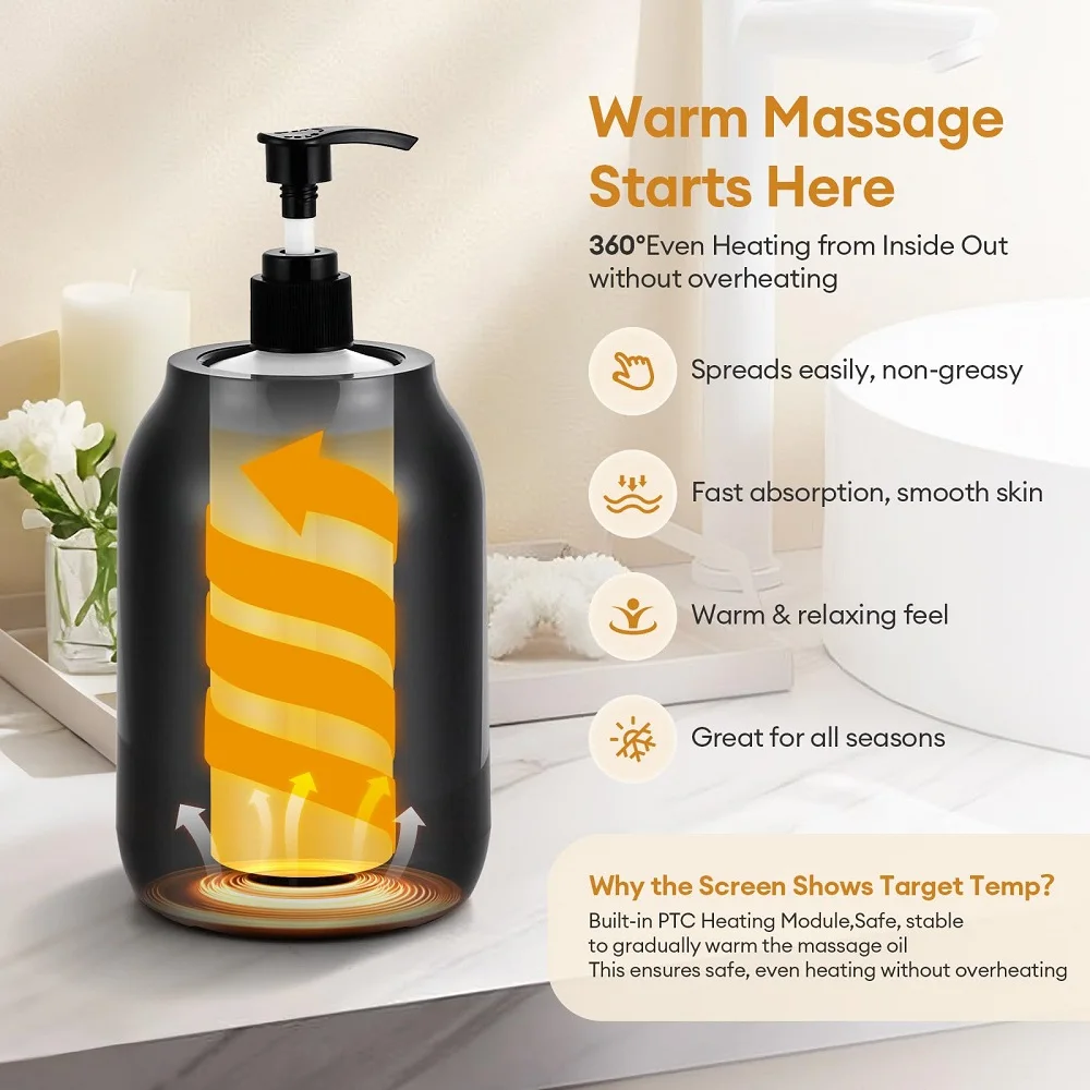 Essential Oil Heater LED Display Temperature Adjust Single Massage Oil Bottle Warmer Massage Oil Heater