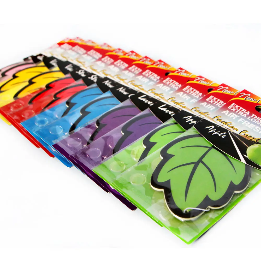Car Air Freshener 6PCS/3PCS Interior Natural Scented Tea Paper Auto Hanging Vanilla Perfume Fragrance Leaf Shape