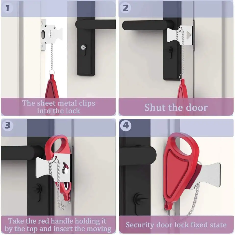 Travel Portable Door Lock Hotel Apartment College Home Security Safety