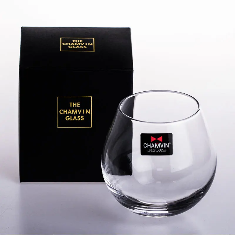Slow Roll Whisky Cup Rock Fund Wine Glass Japanese Style Wooden Tray Whiskey Rum Glassware For Bar Household Party Crystal Vasos
