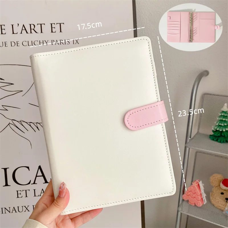 Luxurious Dark Green & Blue PU Leather 6-Ring Binder Notebook Cover - Kawaii Stationery Journal Edition