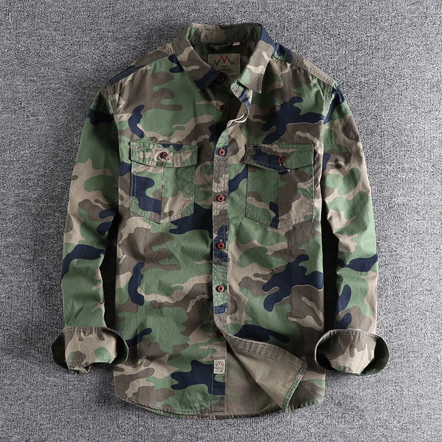 Solomon-Chemise à manches longues pour hommes, vêtements de travail de style n, chemisier décontracté pour jeunes militaires, double poches, mode 1