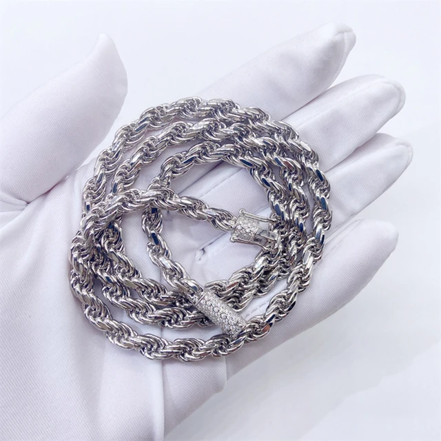 6mm VVS Moissanite Rope Chain Necklaces 