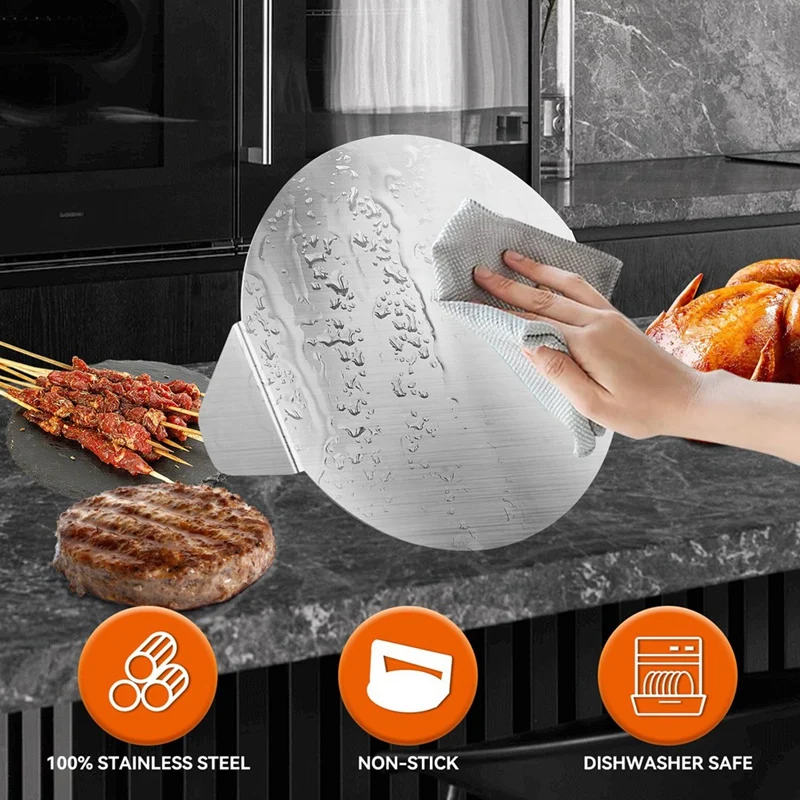2Pcs Burger Press,Hamburger Press,5.5Inch Round & Square Smash Burger Press For Hamburger Smasher Tool Durable