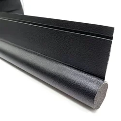 Adjustable Weatherproof Under Door Seal Strip - Draft and Cold Air Blocker (Black - B3956A)