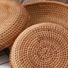 Round Rattan Fruit Bowls Natural Wicker Fruit Basket Boho Woven Storage Baskets Bread Tray for Kitchen Coffee Table Farmhouse 5