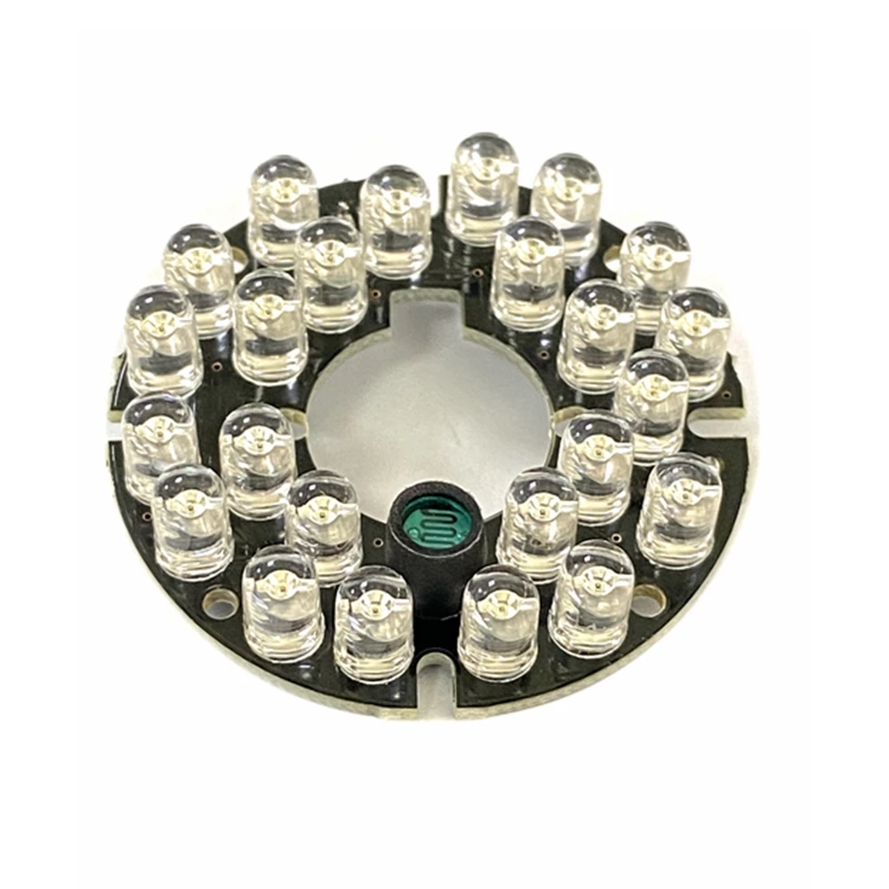 CCTV Accessories infrared light 850nm 90 degrees 24 Grain IR LED board for Surveillance cameras night vision diameter 44mm