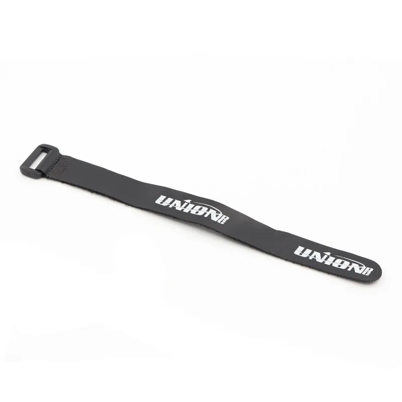Détail de la sangle silicone antidérapante pour batterie RC, montrant la texture et la boucle de serrage.